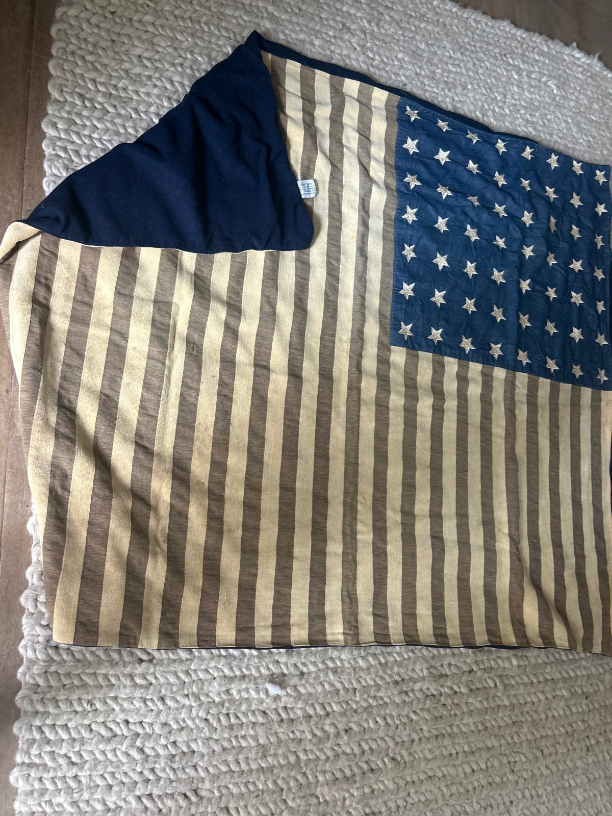 Fleece deken met Amerikaanse vlag design - 150x120 cm, Huis en Inrichting, Woonaccessoires | Kussens, Verzenden, Gebruikt, Meerkleurig