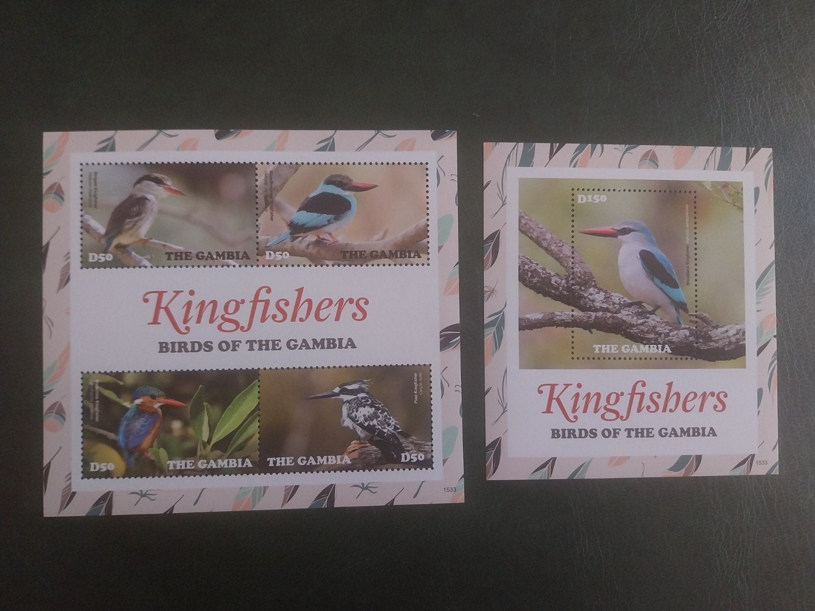 Gambia 2 blokken ys vogels 2015 postfris, Ophalen of Verzenden, Dier of Natuur