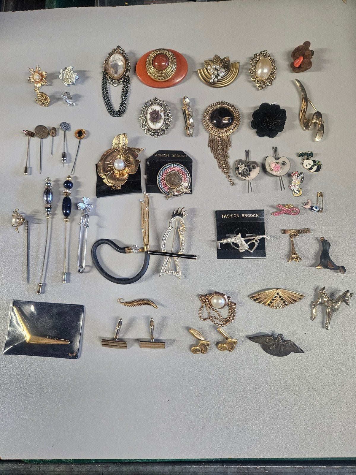 Vintage Broches en Spelden Collectie, Ophalen, Overige materialen, 4 tot 7 cm, Gebruikt