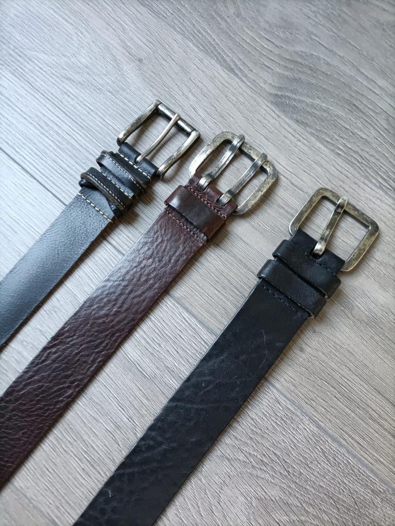 3 Heren riemen 85, the Belt, Petrol.., Kleding | Heren, Riemen en Ceinturen, Verzenden, Zo goed als nieuw, Zwart, Minder dan 95 cm