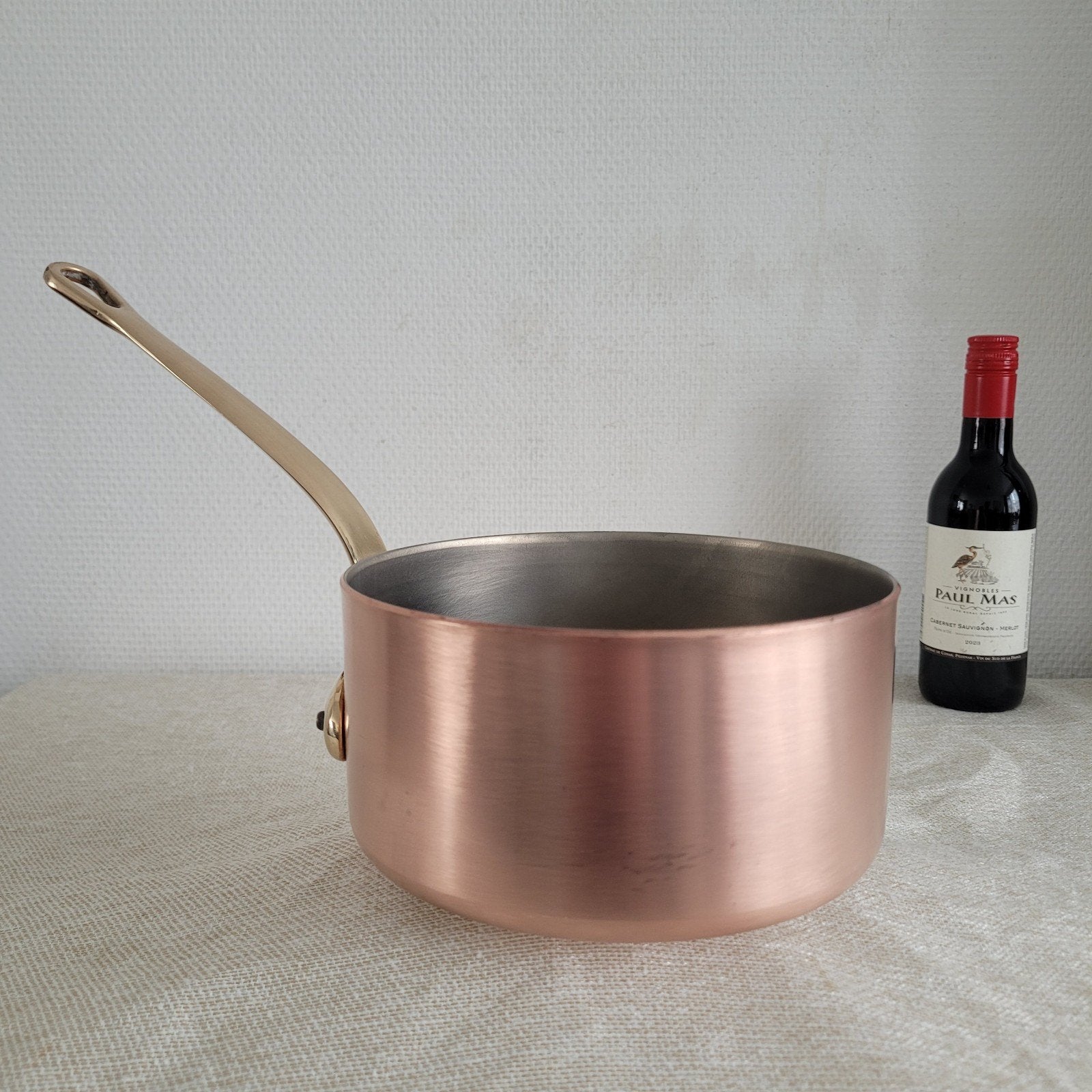 Eenhoorn wegro Dikwandige koperen horeca pan sauspan, Huis en Inrichting, Ophalen of Verzenden, Zo goed als nieuw, Koper, Braadpan
