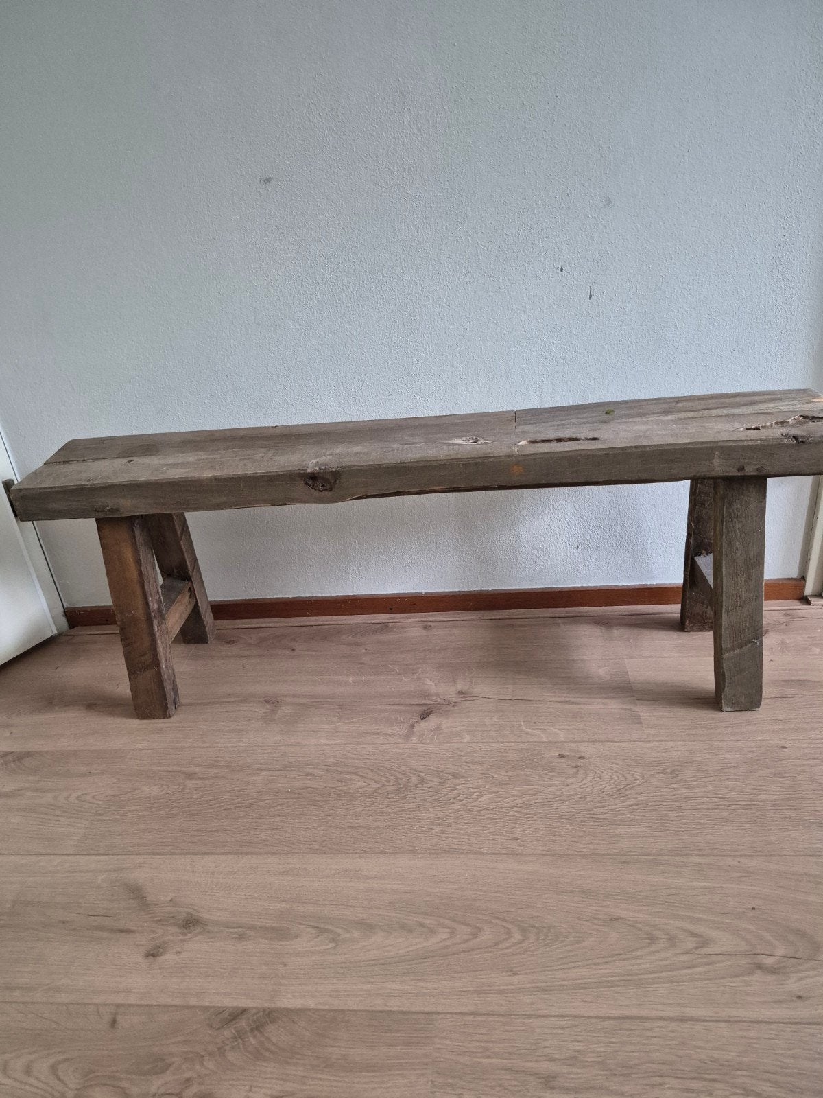 Mooi massief bankje  nieuwprijs €75, Ophalen, Zo goed als nieuw, Tweepersoons, Minder dan 150 cm