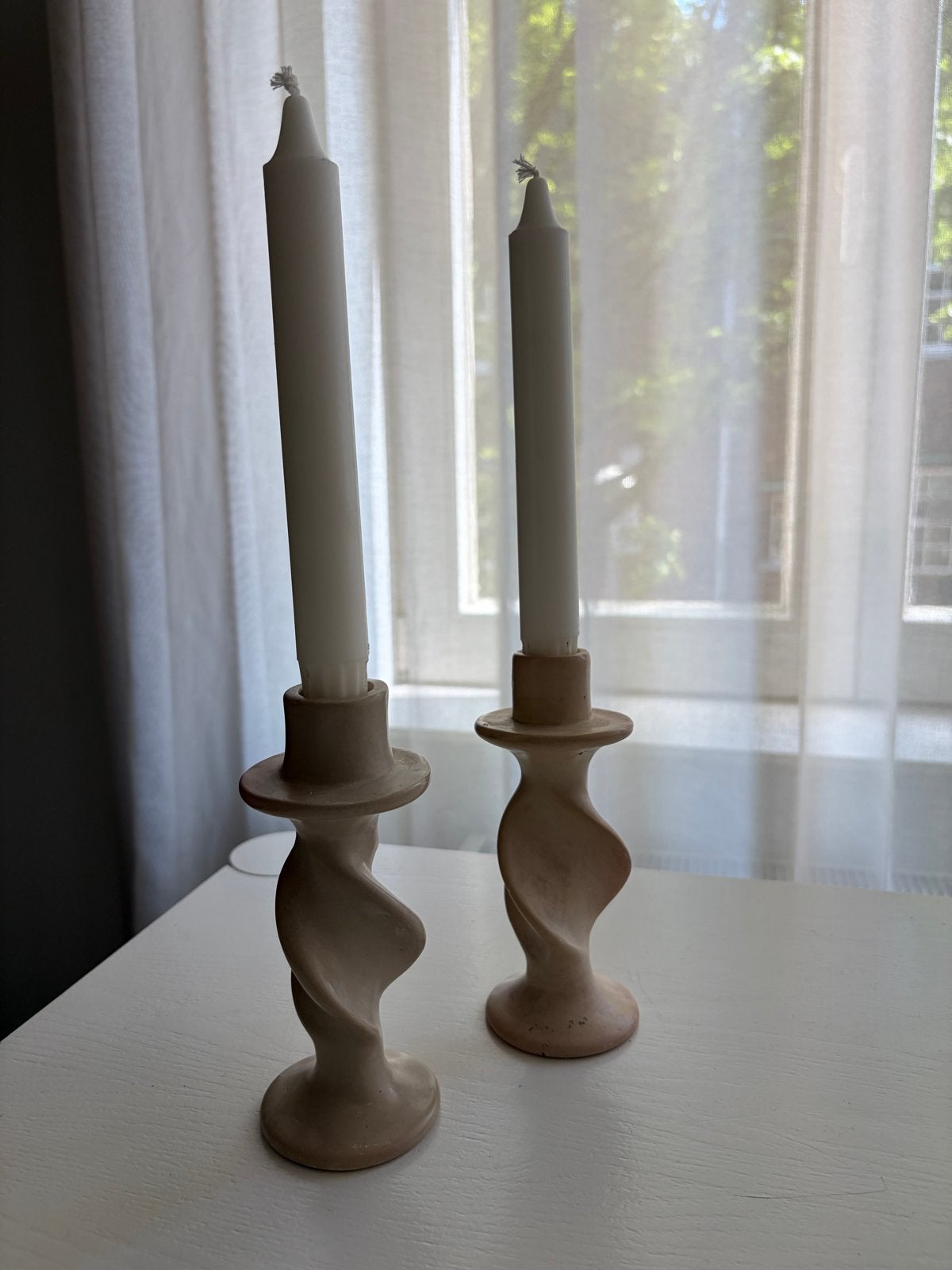 Vintage spekstenen kandelaars soapstone – set 2, Ophalen