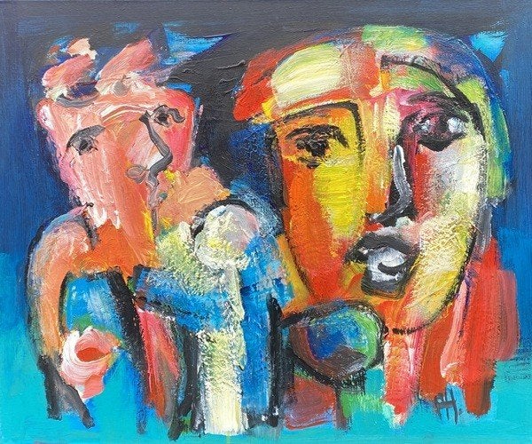 Kunsthandel Gennep - "Hoopvol", Ophalen of Verzenden, Handgeschilderd, Acrylverf
