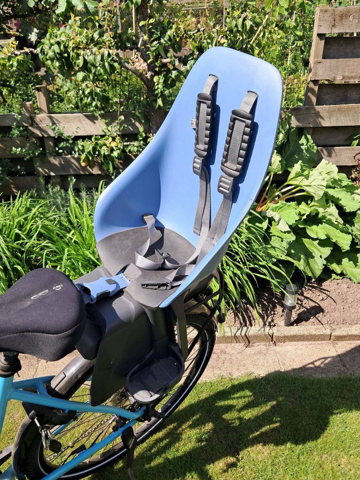 nieuw fietsstoeltje voor achterop, blauw, Achterzitje, 9 t/m 18 kg, Ophalen of Verzenden, Gebruikt