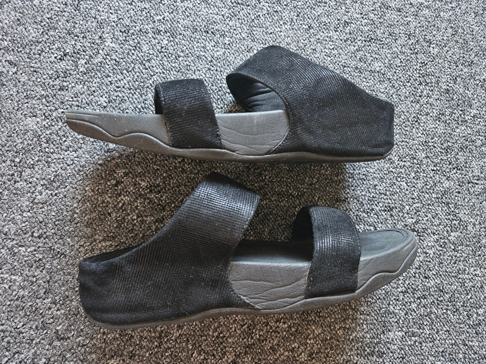 Fitflop Sandalen Zwart Leer/Suede Maat 38, Zwart, Zo goed als nieuw, Fitflop, Sandalen of Muiltjes