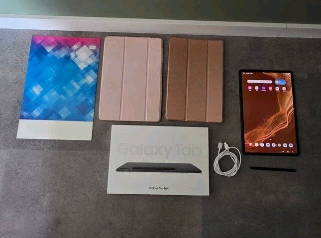 Samsung Galaxy Tab S8 + plus tablet 256GB met accessoires, Computers en Software, Android Tablets, 12 inch, Ophalen of Verzenden