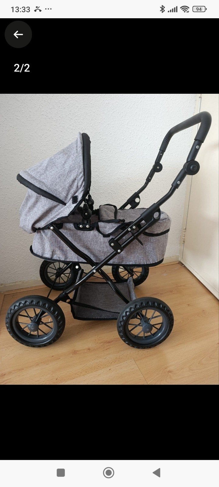 Poppenwagen - Grijs - Ophalen, Kinderen en Baby's, Speelgoed | Poppen, Ophalen, Gebruikt, Babypop