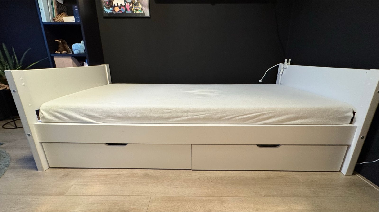 Flexa White Kinderbedden met Opberglades - Eenpersoons, Ophalen, Gebruikt, 90 cm, Eenpersoons
