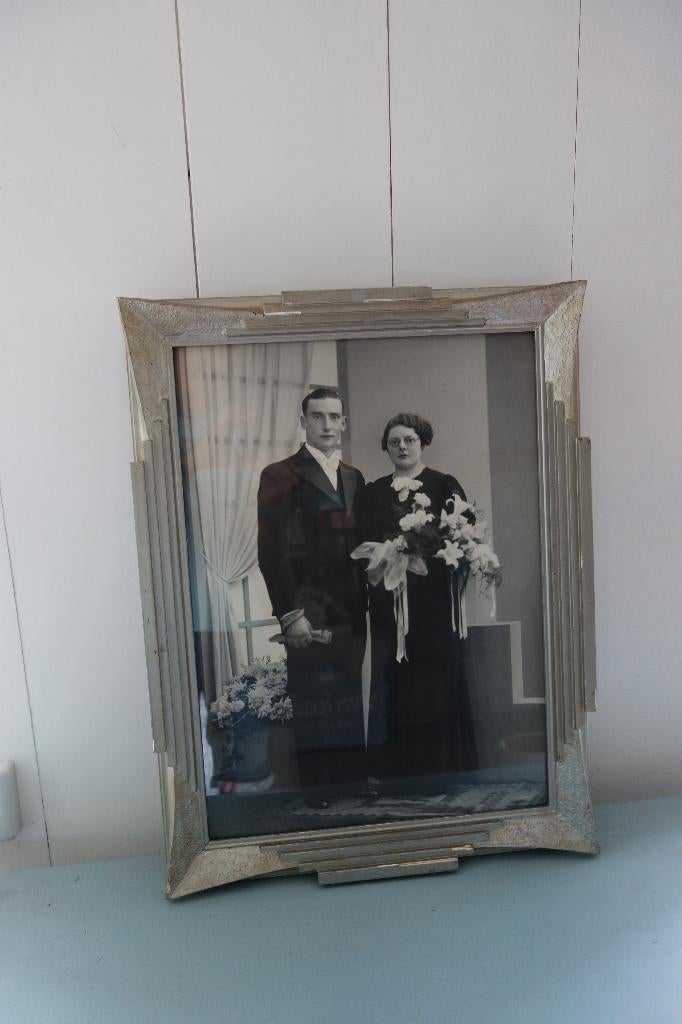 Prachtige antieke jaren 20 Art deco houten fotolijst, Ophalen of Verzenden, Zo goed als nieuw