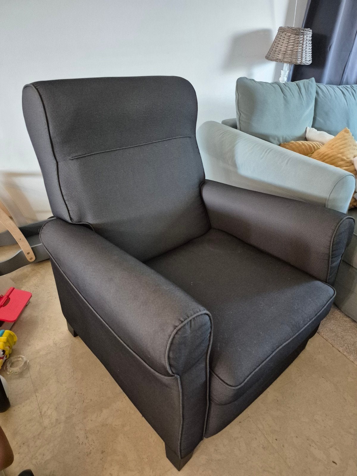 IKEA Muren Relaxfauteuil - Zwart, verstelbaar, Huis en Inrichting, Ophalen, Gebruikt, Modern, Comfort, 75 tot 100 cm
