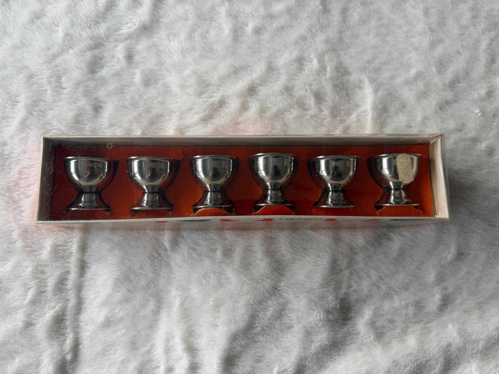 Hendi eierdopjes set van 6 - Veenendaal Holland, Hendi, Zilver, Ophalen of Verzenden, Metaal