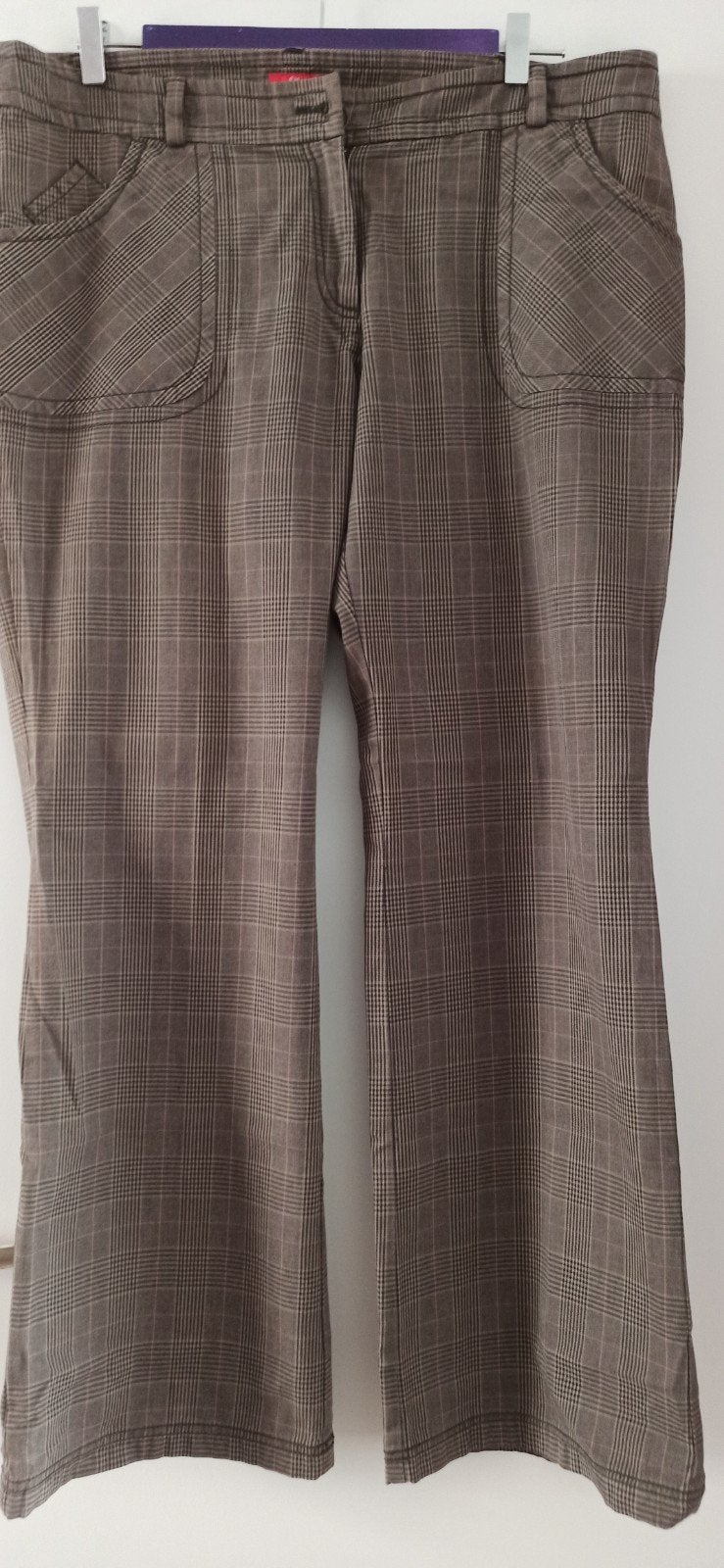 S.Oliver geruite broek - Maat 46/48 (XL) lengte 32, Kleding | Dames, Bruin, Maat 46/48 (XL) of groter, Ophalen of Verzenden, S.Oliver