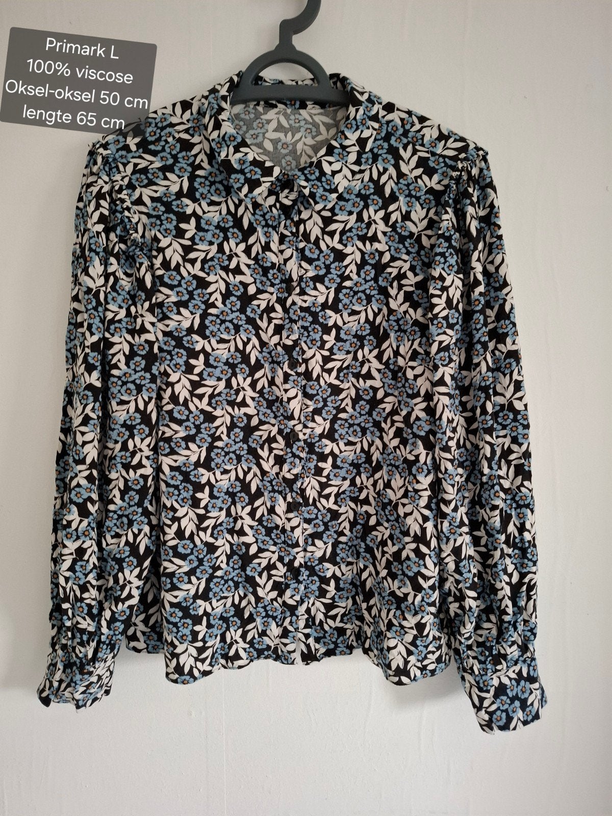 Primark Viscose Blouse met Bloemenprint Maat L, Primark, Zwart, Maat 42/44 (L), Ophalen of Verzenden