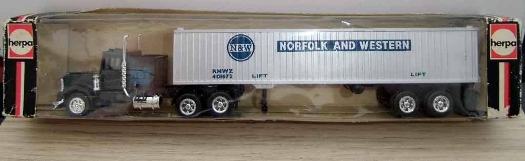 Herpa 1/87 Kenworth Truck Norfolk & Western, Verzenden, Zo goed als nieuw, Bus of Vrachtwagen, Herpa