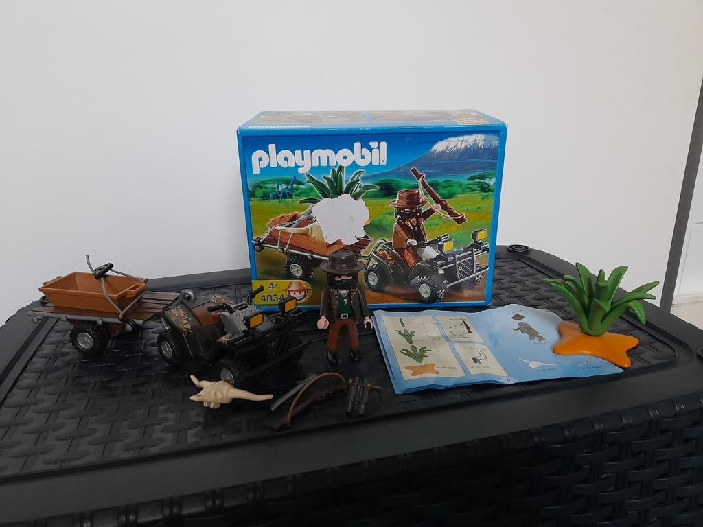 Playmobil 4834 Safari Quad met Aanhanger en Avonturier, Kinderen en Baby's, Speelgoed | Playmobil, Ophalen of Verzenden, Gebruikt