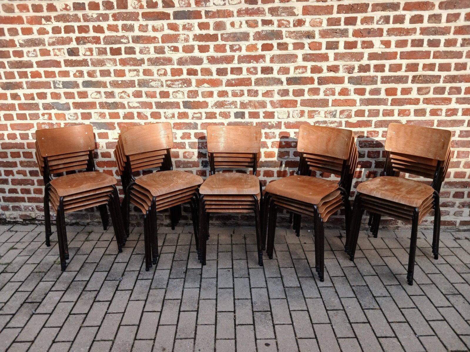 Vintage schoolstoelen, Antiek en Kunst, Antiek | Meubels | Stoelen en Banken, Verzenden