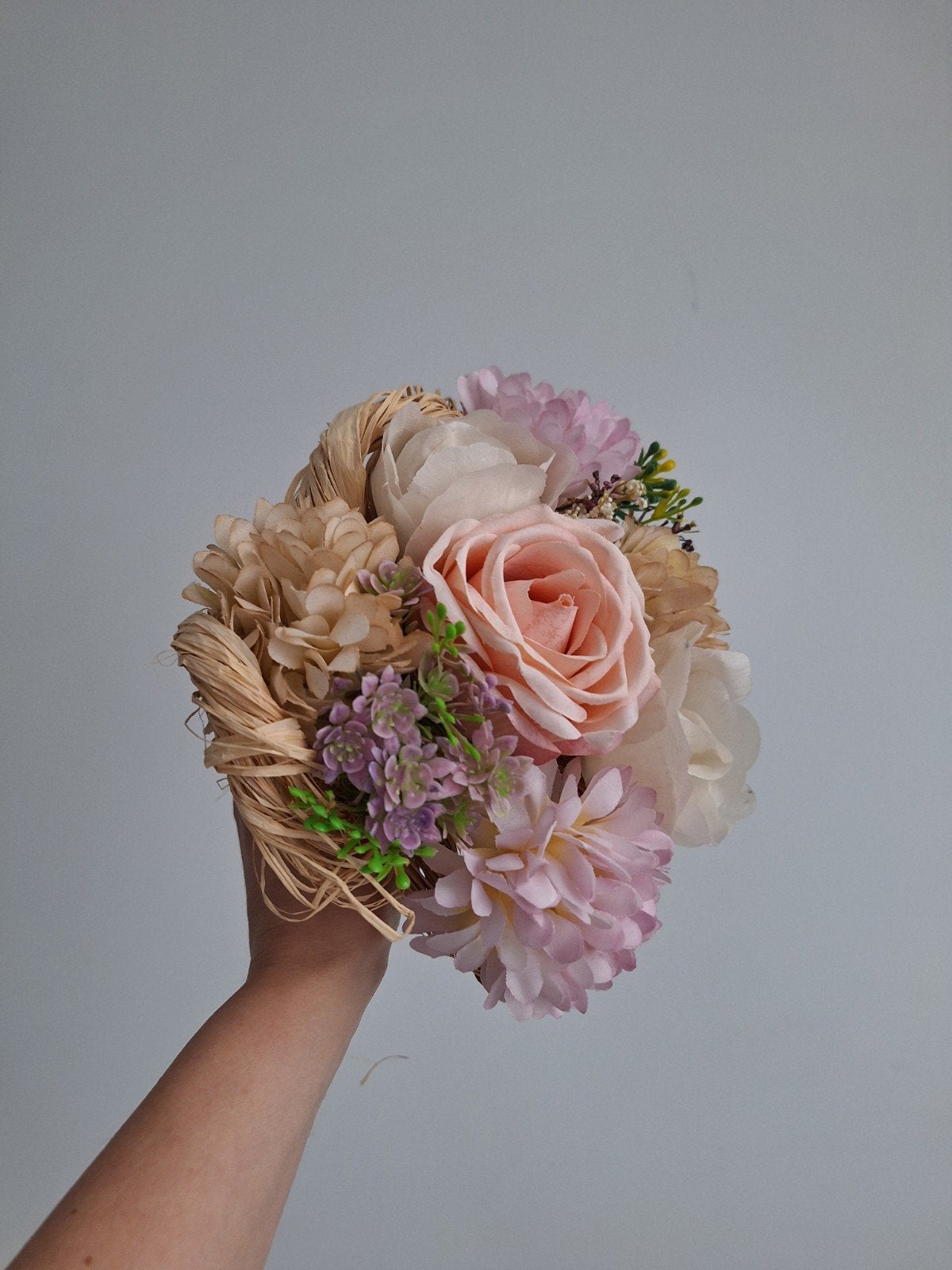 Bruidsboeket kunstbloemen, Kleding | Dames, Verzenden, Gedragen, Beige, Accessoires
