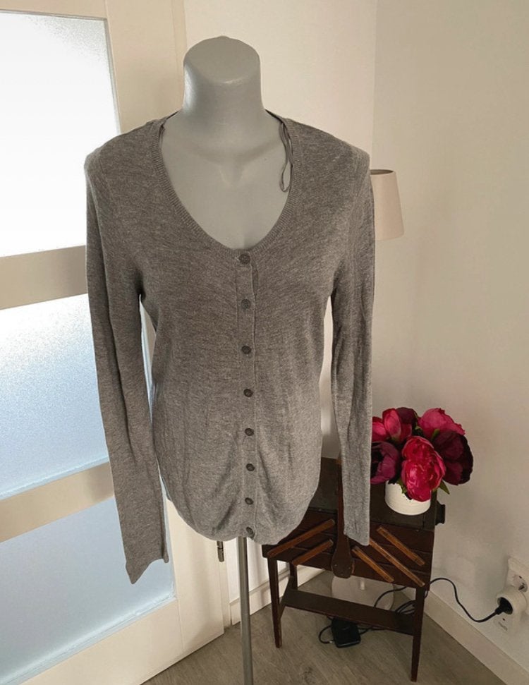 Grijs vestje Esprit maat L, Kleding | Dames, Ophalen of Verzenden, Zo goed als nieuw, Maat 38/40 (M), Grijs