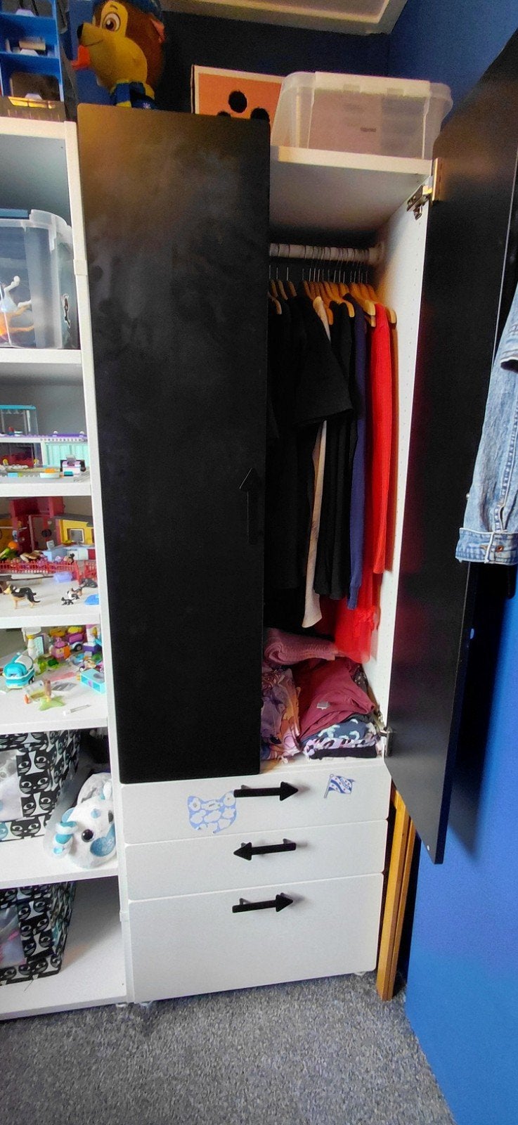 Ikea Småstad Kinderkledingkast met lades en open vakken, Ophalen, Gebruikt, Kast, 105 cm of meer