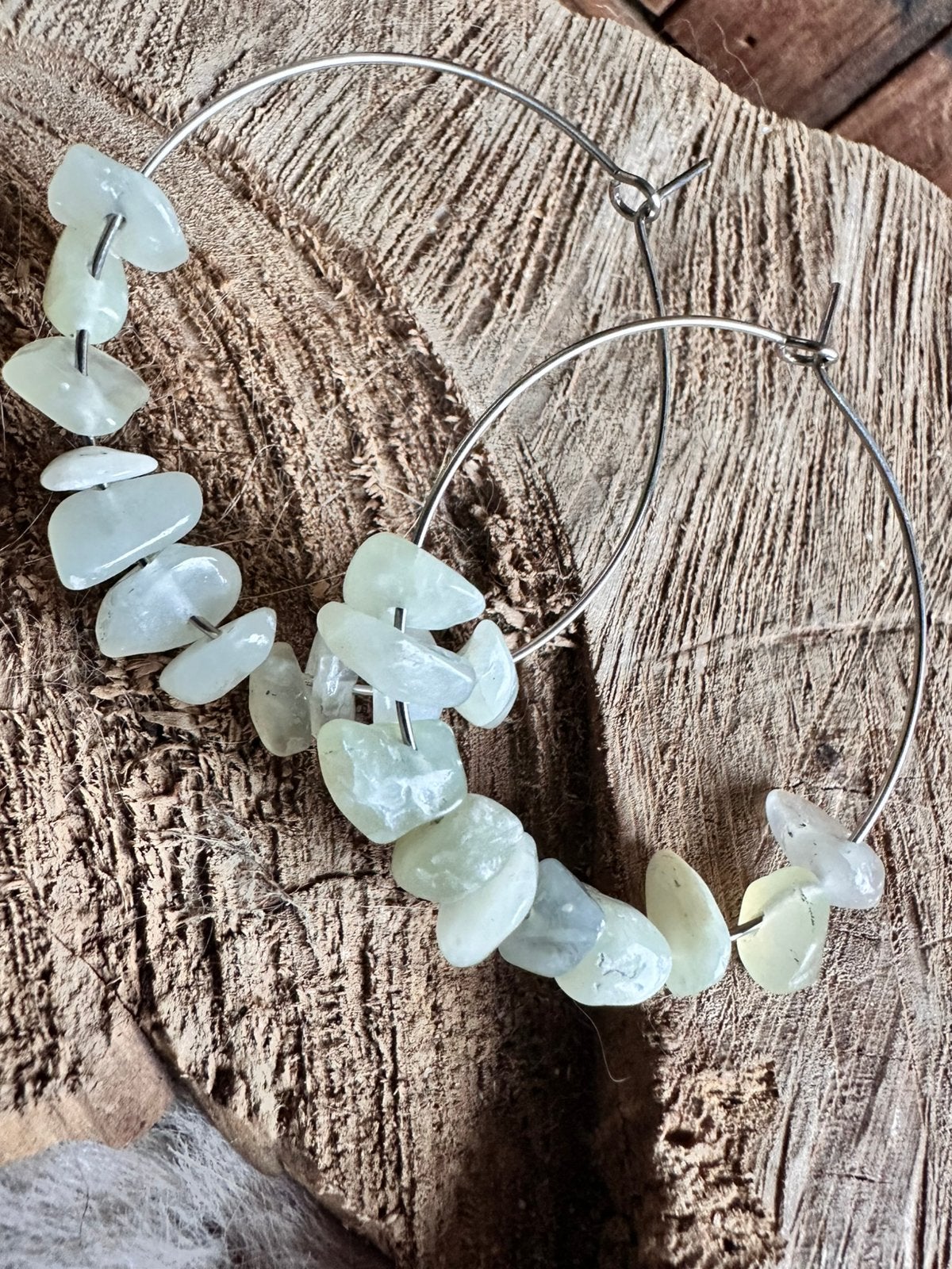 Boho oorbellen /creolen / splitstenen / Ibiza / nieuw, Sieraden, Tassen en Uiterlijk, Ophalen of Verzenden, Nieuw, Zilver, Overige materialen