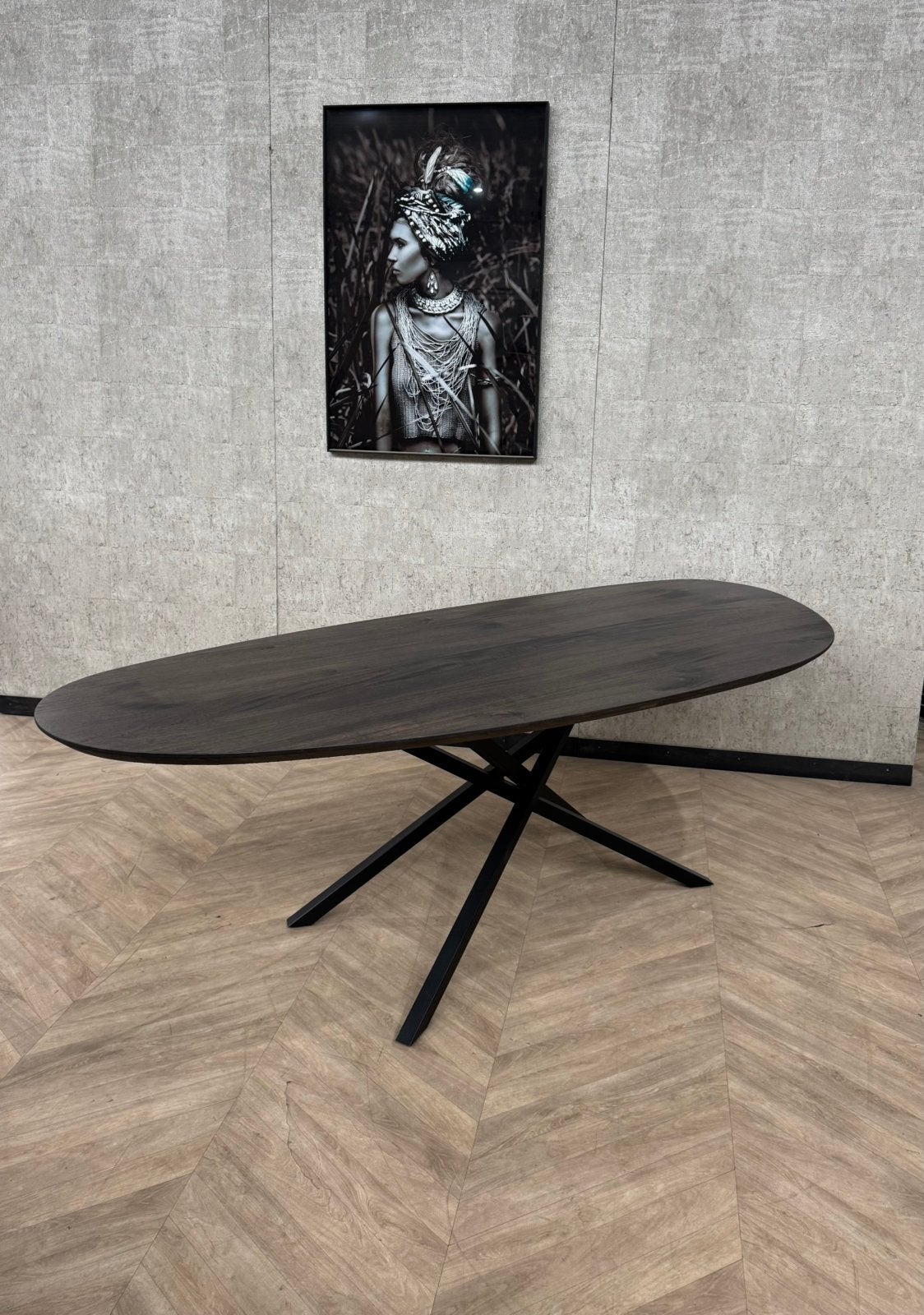 Organische vorm eettafel 240x100cm mango donkerbruin *nieuw, Huis en Inrichting, Tafels | Eettafels, Vijf personen of meer, Overige vormen