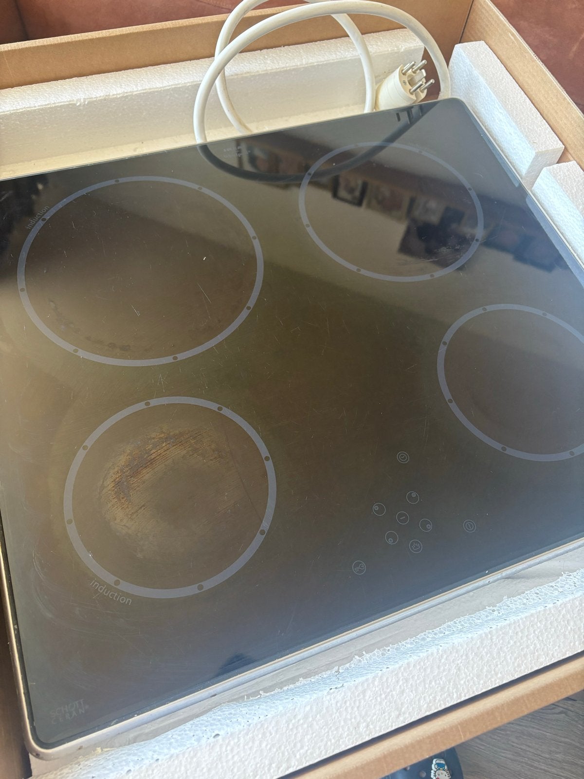 IKEA/Whirlpool Inductie Kookplaat - 4 zones, 7.4 kW, Witgoed en Apparatuur, Kookplaten, Ophalen, Gebruikt, 4 kookzones, Inbouw