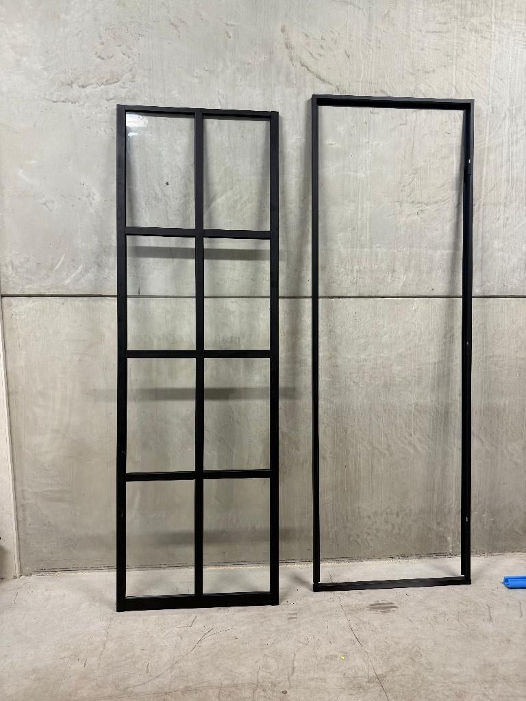 Luxe stalen scharnierdeur Zwart | 850x2530mm | -30, Ophalen, Binnendeur, Glas, 120 cm of meer
