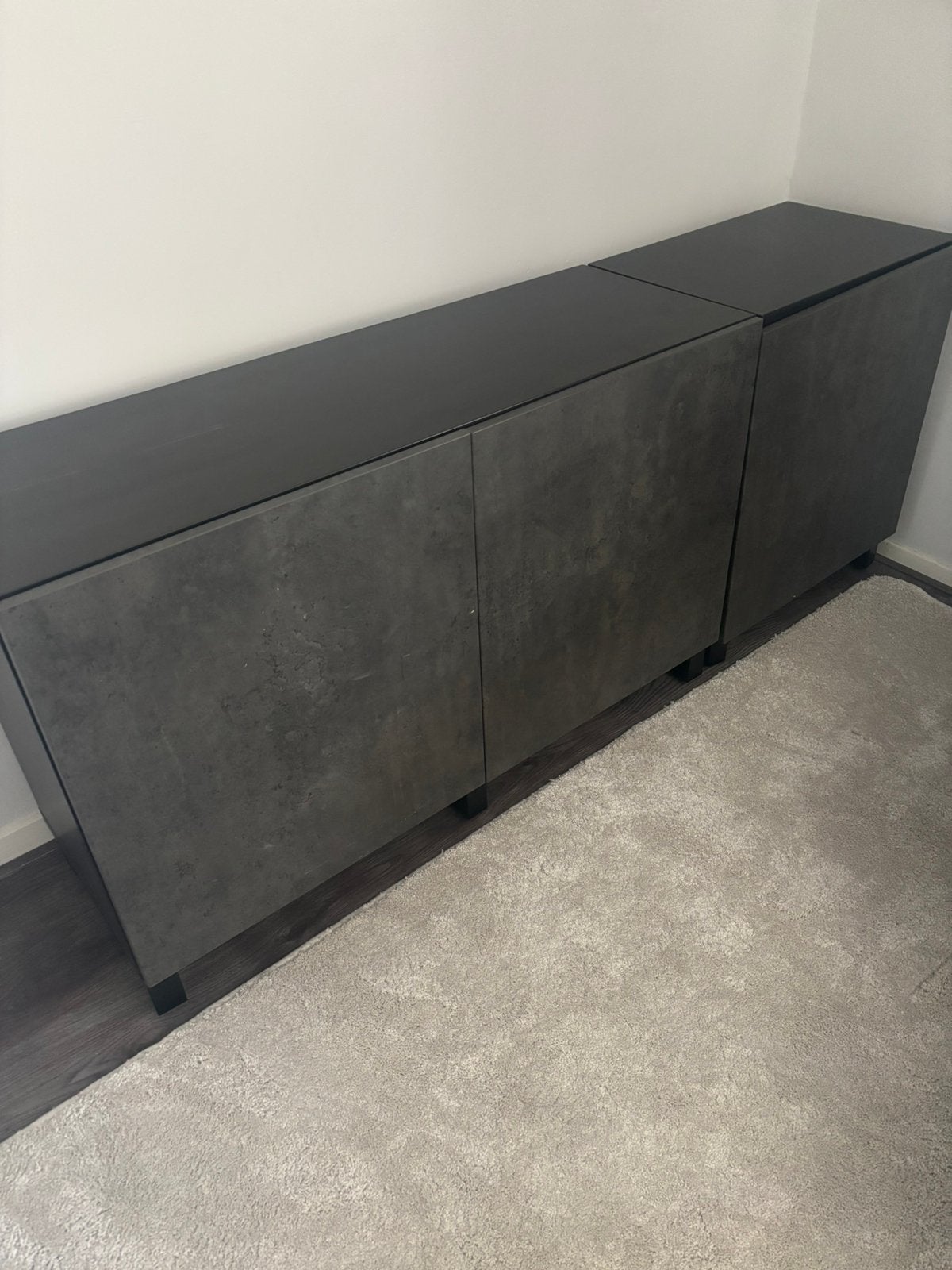 Donker bruin dressoir met donker grijze deurtjes, Ophalen, Zo goed als nieuw, 25 tot 50 cm, 150 tot 200 cm