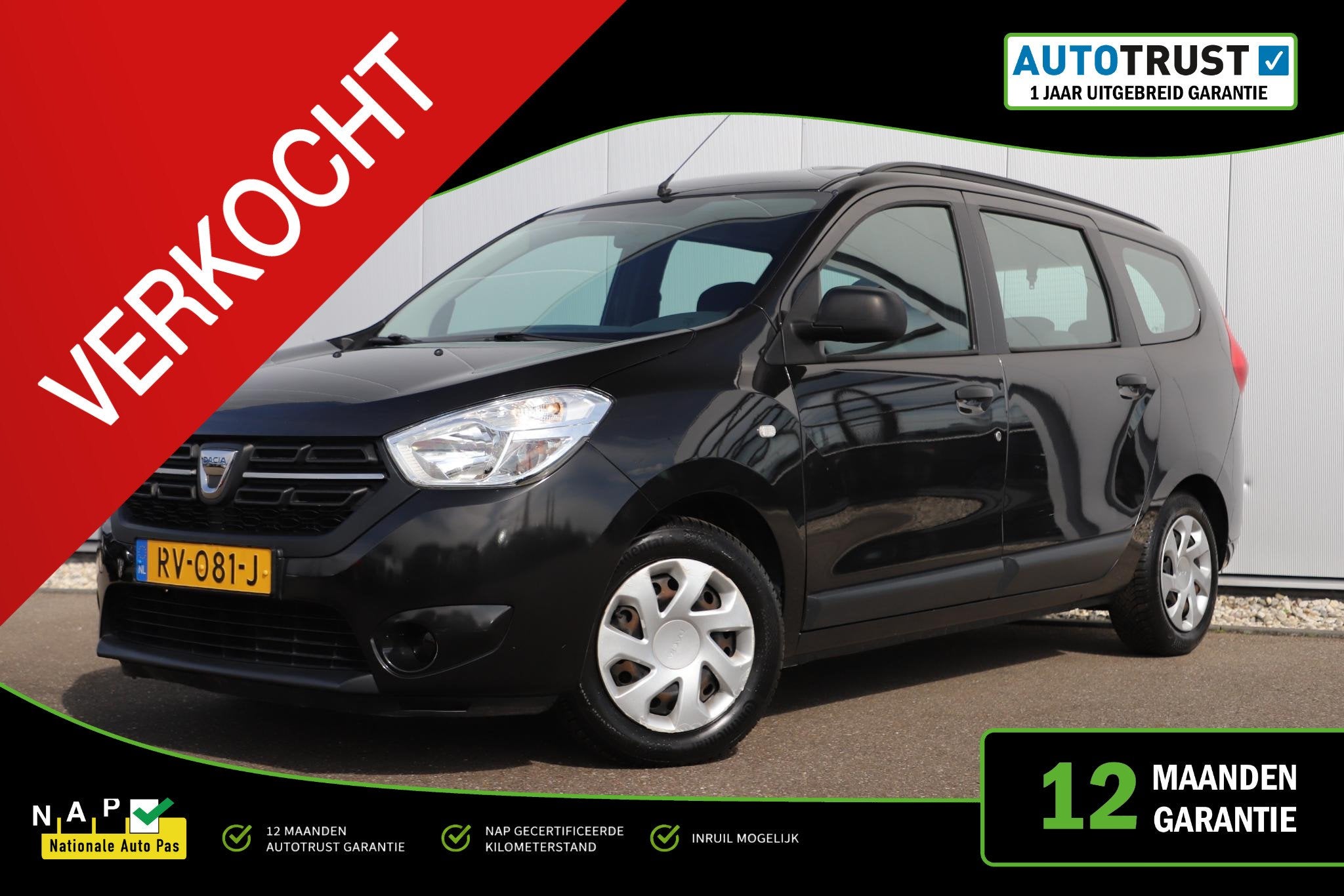 Dacia Lodgy 1.2 TCe Ambiance 7p. Airco Radio Bluetooth Elekt, Auto's, Dacia, Voorwielaandrijving, Stof, Gebruikt, Euro 6