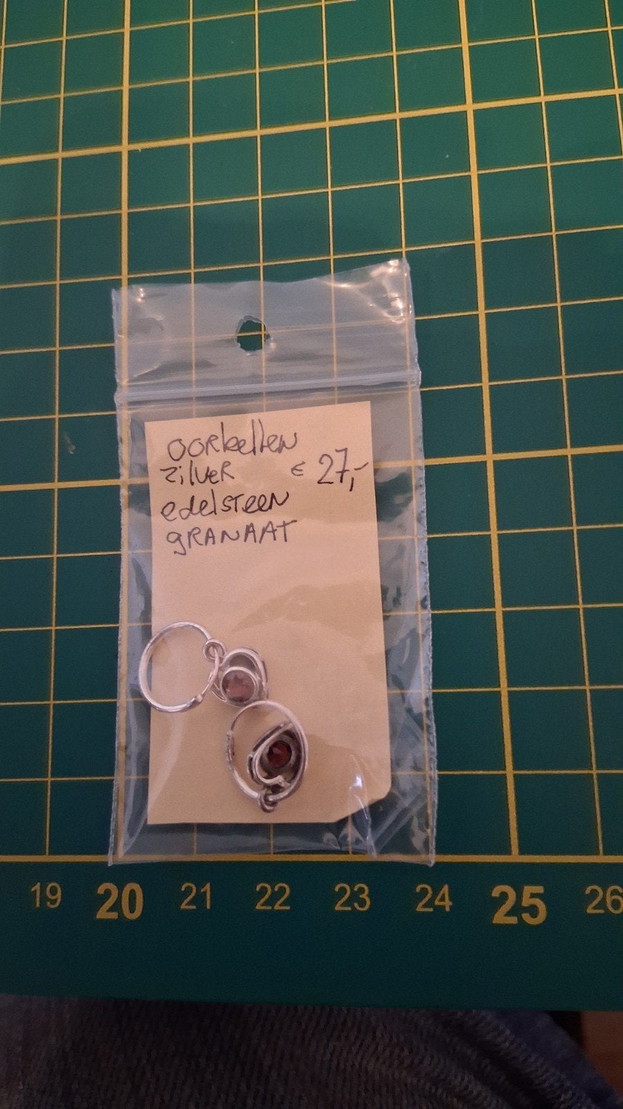 Zilveren Oorbellen met Granaat Edelsteen, Hangers, Verzenden, Nieuw, Met edelsteen
