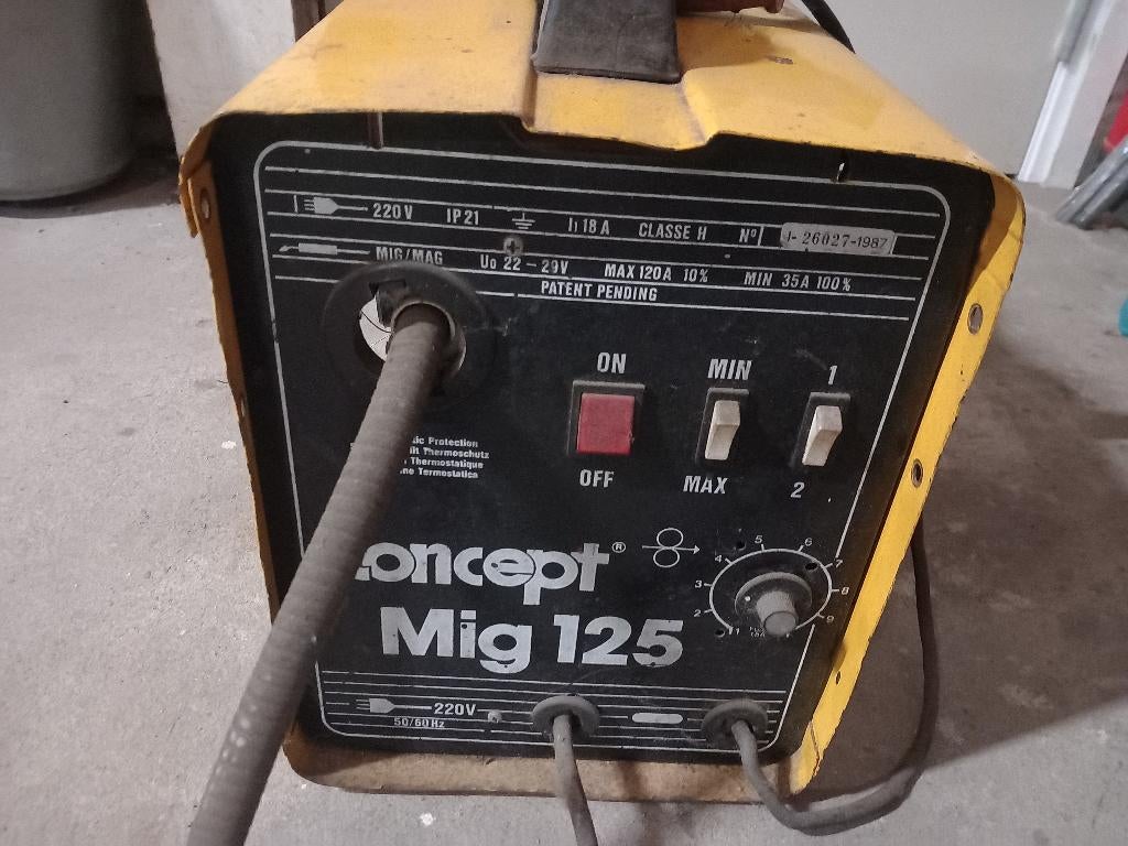 Concept Mig 125 lasapparaat, Doe-het-zelf en Verbouw, Gereedschap | Lasapparaten, Ophalen, Gebruikt, Minder dan 150 ampère, Co2