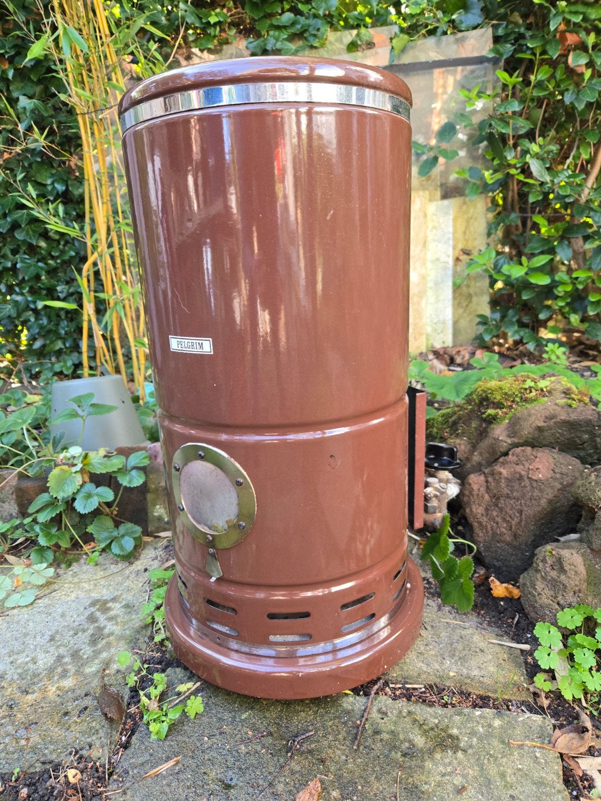 Pelgrim Bambino Gaskachel - Bruin, Goed Werkend, Huis en Inrichting, Ophalen, Gebruikt, Gas, Vrijstaand