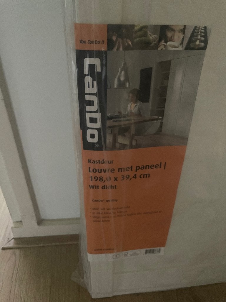 Cando louvredeur Dicht met paneel 198x39,4cm, Ophalen, Nieuw, Hout