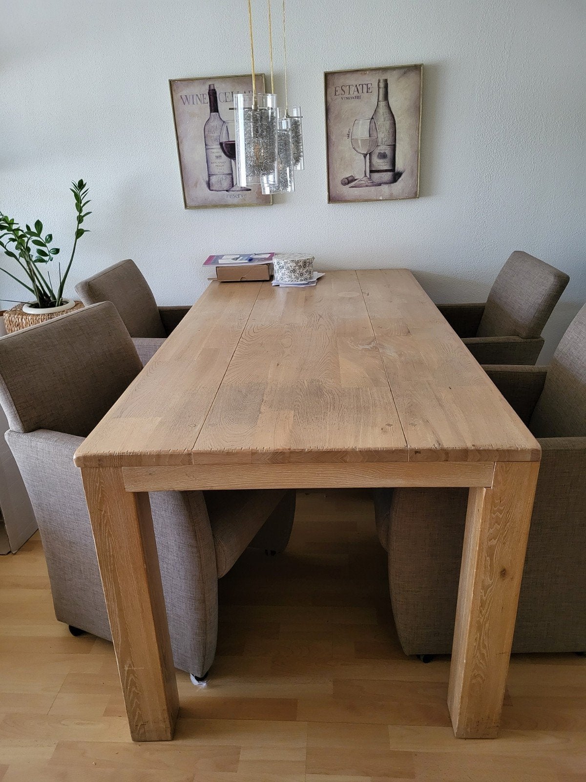 Eettafel met 4 fauteuils, Ophalen, Gebruikt, 4 tot 6 stoelen