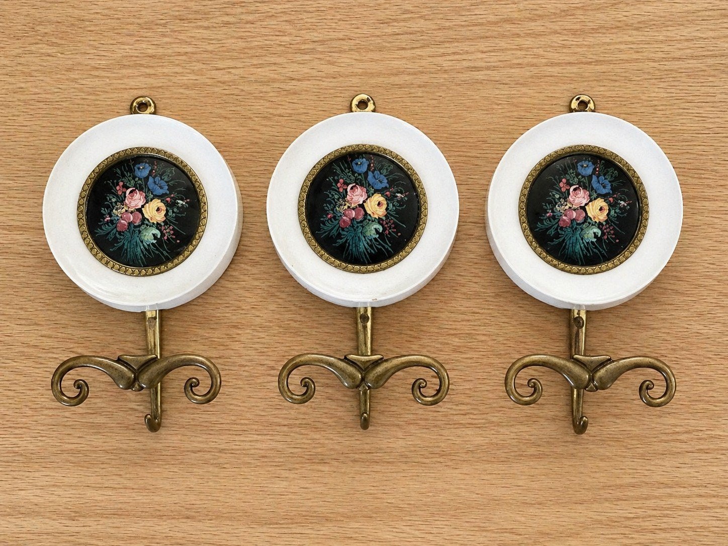 Set Vintage Brevettato wandhaken Italiaanse Florentine stijl, Antiek en Kunst, Ophalen of Verzenden