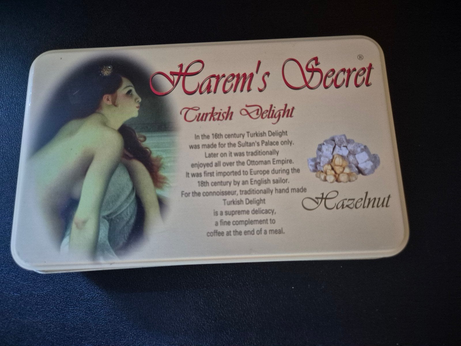 harem's secret turkish delight blik, Ophalen of Verzenden, Gebruikt, Overige