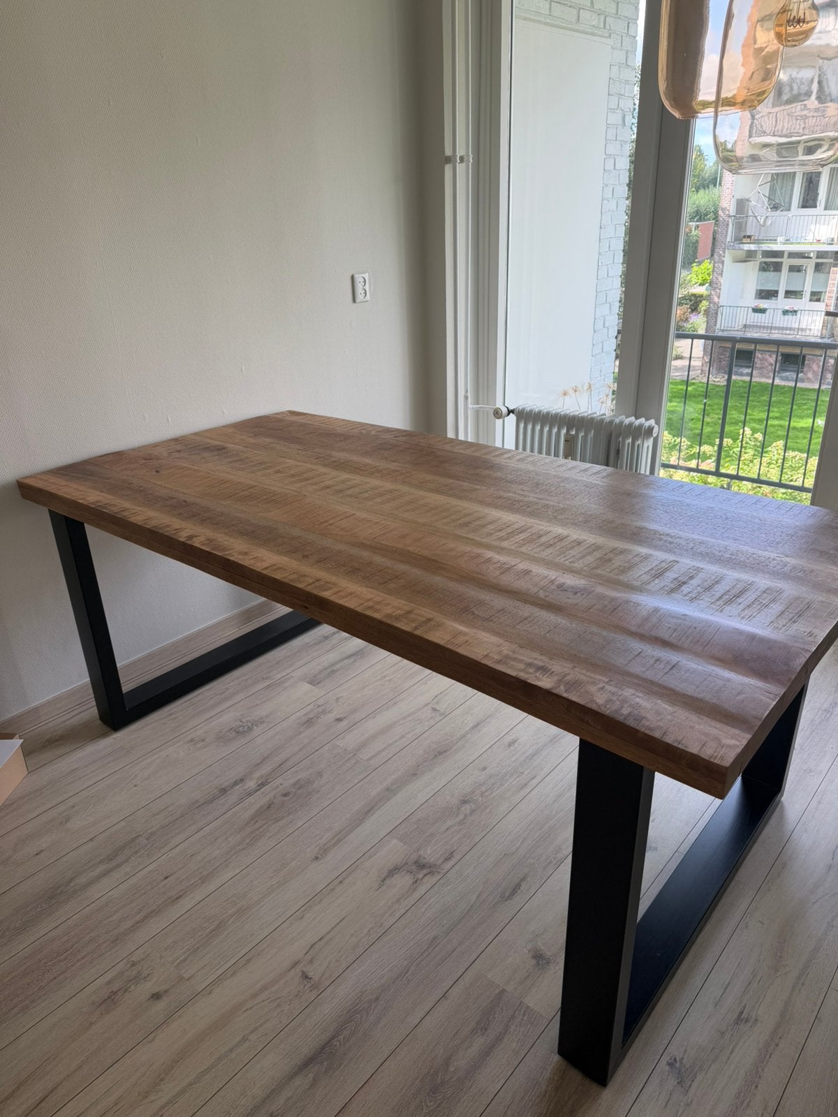 Eettafel voor max 6 personen, Ophalen, Gebruikt, 100 tot 150 cm, 200 cm of meer