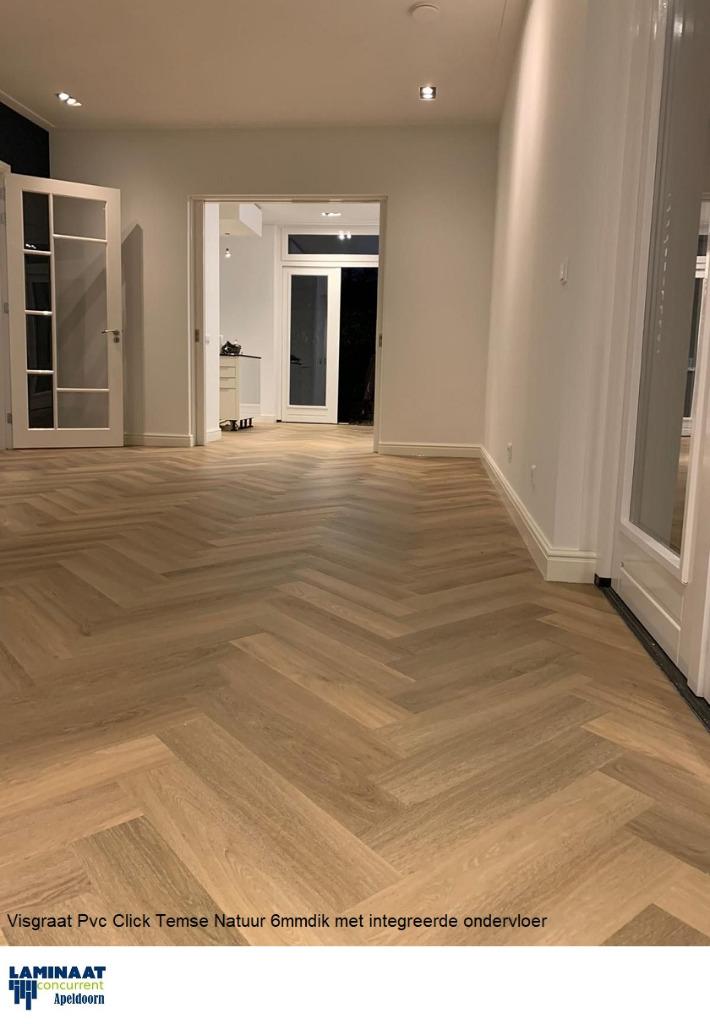 Visgraat Pvc Click Temse Natuur 6mm + integreerde ondervloer, Visgraat Pvc click natuur eik, Bruin, 75 m² of meer, Nieuw