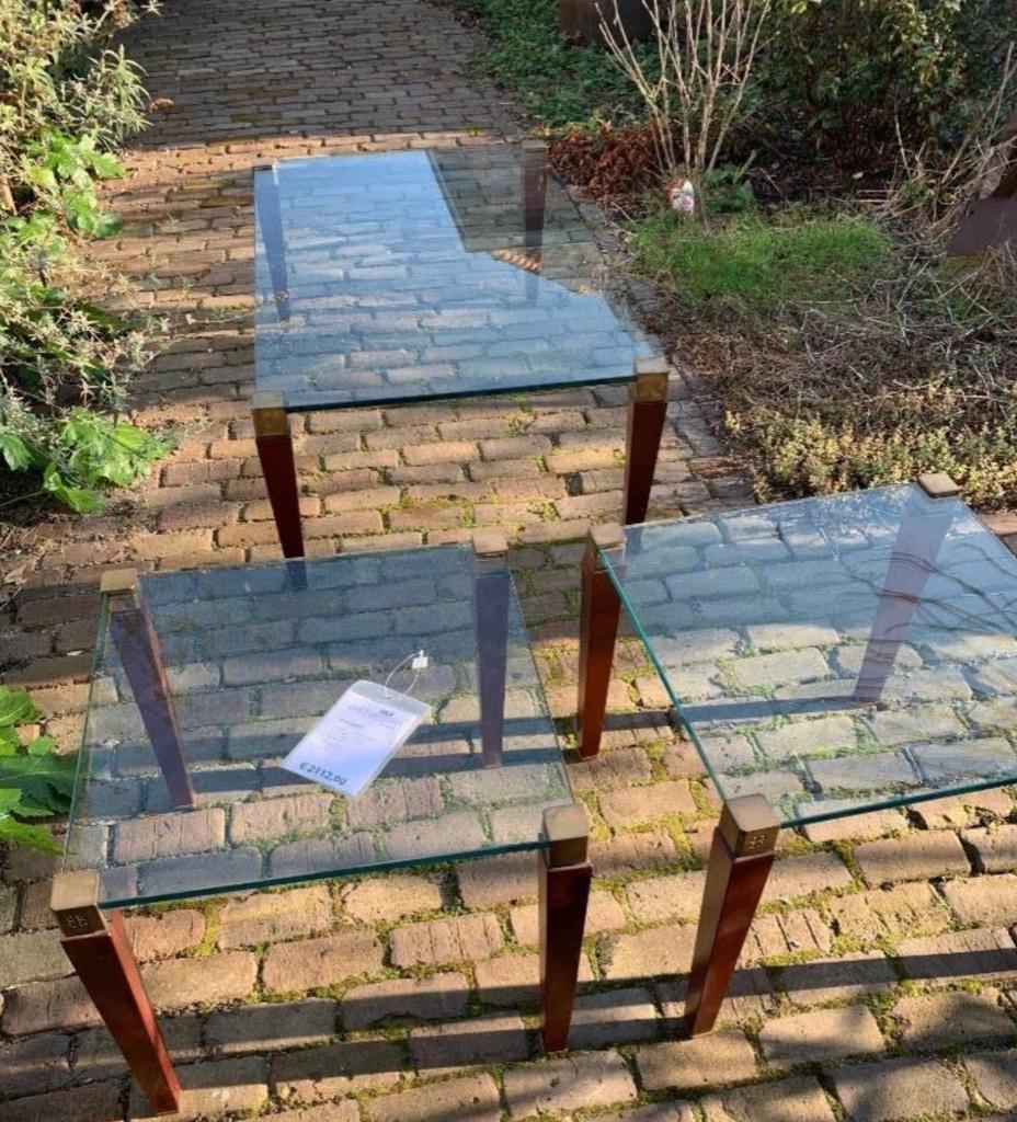 Salontafel Peter Cyghczy T56/2-S-V Messing Kersen, Ophalen, Gebruikt, 100 tot 150 cm, Klassiek Stijlvol Modern Mid-Century