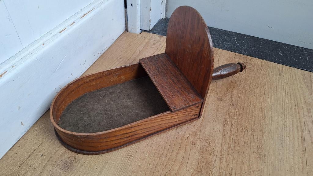 Antieke houten collecte bak, zie foto's, Antiek en Kunst, Antiek | Religie, Ophalen of Verzenden