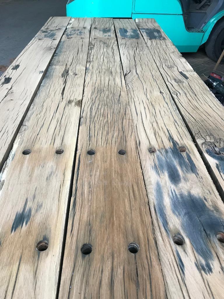 Oud eiken planken, barnwood & frans eiken planken!, Doe-het-zelf en Verbouw, Hout en Planken, Gebruikt, 25 tot 50 mm, Eiken, Ophalen of Verzenden