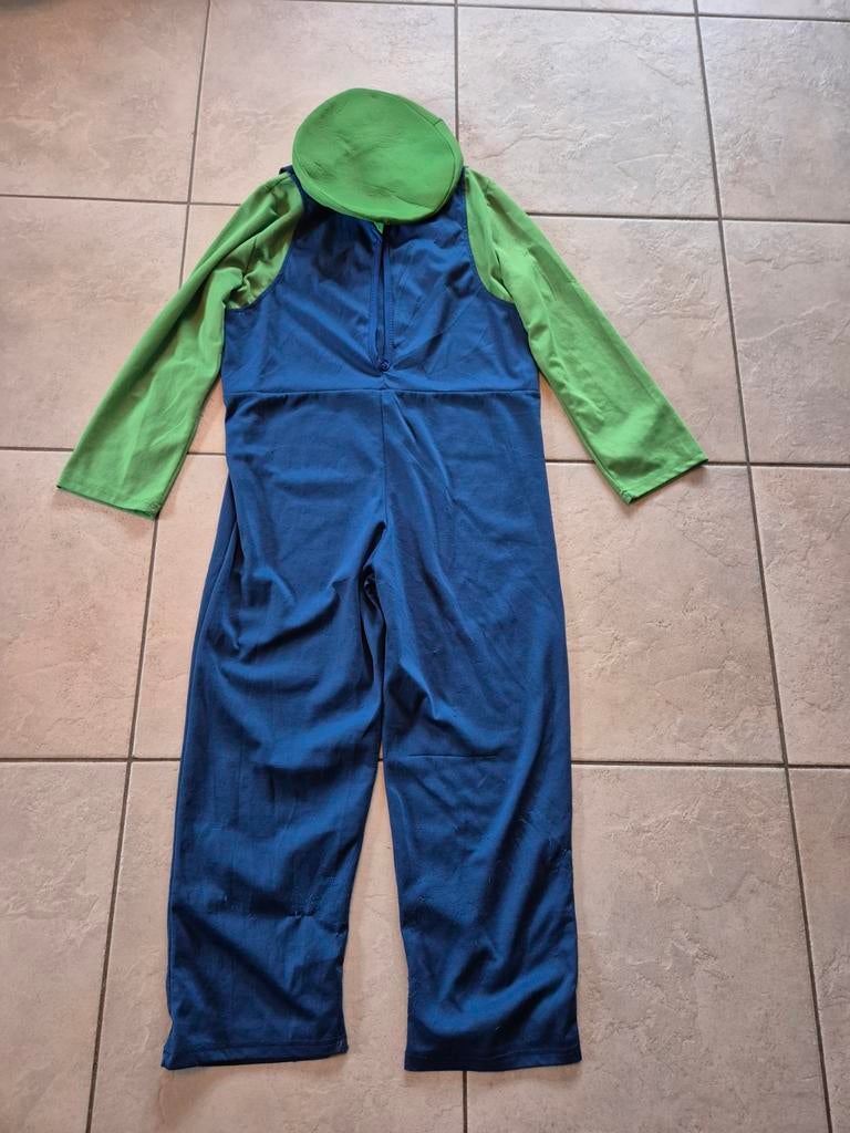 Luigi verkleedpak met pet kindermaat large, Kinderen en Baby's, Carnavalskleding en Verkleedspullen, Ophalen of Verzenden, Jongen of Meisje