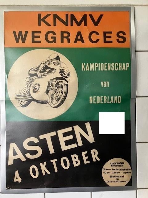 posters wegrace, oude motoren <1980, bekers, programmaboekje, Ophalen of Verzenden, Gebruikt