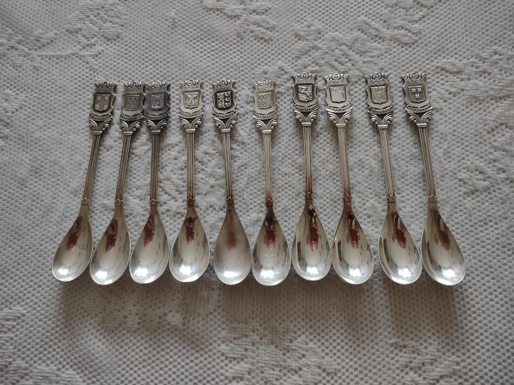 gero 90 model 998 diverse lepeltjes met wapen, Antiek en Kunst, Antiek | Bestek, Ophalen of Verzenden