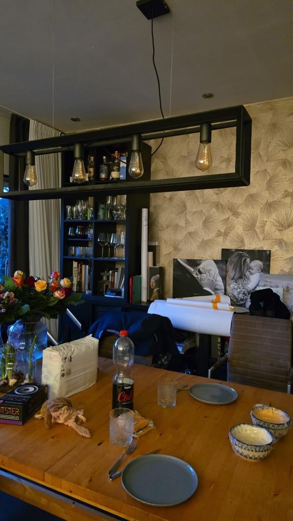 Moderne Eettafellamp - Compleet, Gebruikt, Ophalen of Verzenden, Metaal, Modern