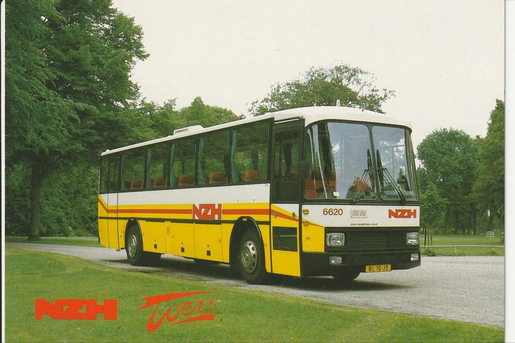 NZH TOERS 6620 DAF DEN OUDSTEN TOURINGCAR DAGTRIPS KLM FRONT, Ophalen of Verzenden, 1960 tot 1980, Ongelopen, Zuid-Holland