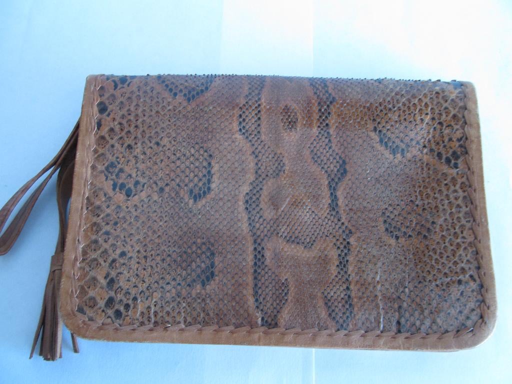 Clutch handtas, Sieraden, Tassen en Uiterlijk, Tassen | Damestassen, Ophalen, Gebruikt, Bruin, Handtas