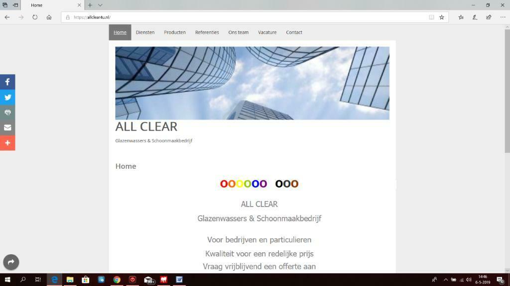 ALL CLEAR Glazenwassers & Schoonmaakbedrijf, Schoonmaken bedrijfsruimte