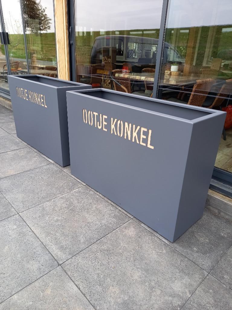 bloembak van Cortenstaal, RVS of in kleur Ook met logo, Ophalen, Vierkant, Nieuw, Metaal